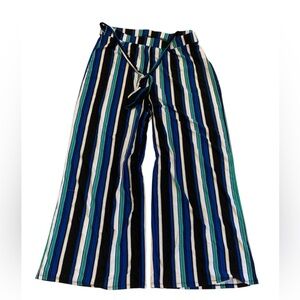 Bobbie Brooks Plus Size 3X Wide Leg Palazzo Pants | Striped Tie-Waist